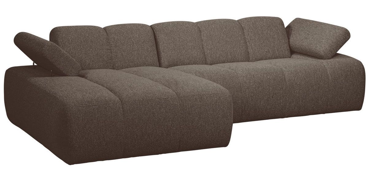 woood Chaiselongue Sofa MOJO links Bouclé braun melange