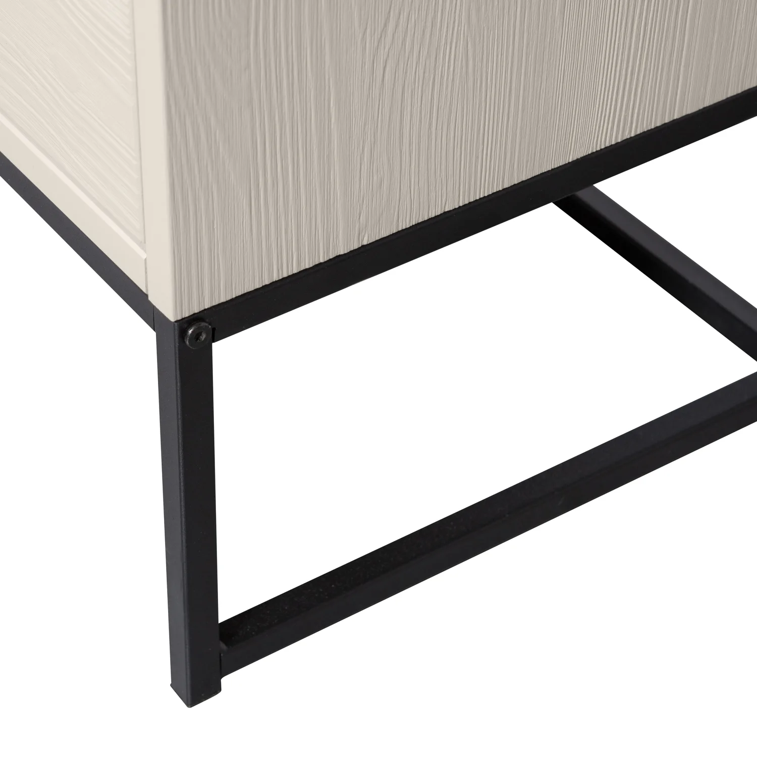 Aufbewahrungsschrank Silas H 149 cm Kiefernholz hellgrau Metall Holzschrank