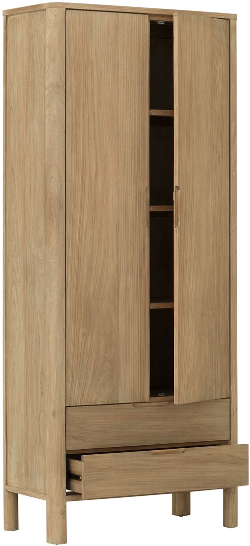 Hochschrank Forte H 190 cm Teakholz natur Schrank