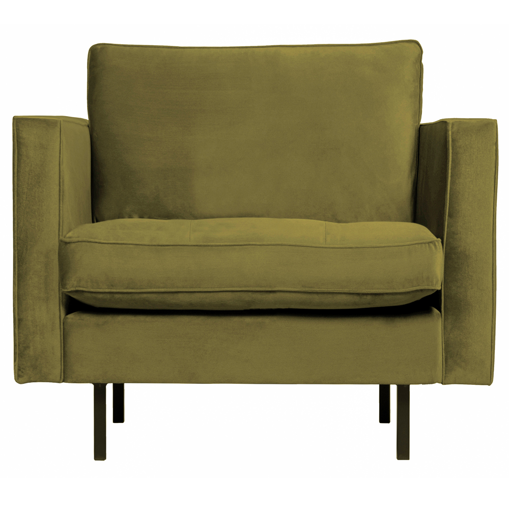 1,5 Sitzer Sessel Rodeo Classic Samt olive Lounge Armlehnsessel Fernsehsessel
