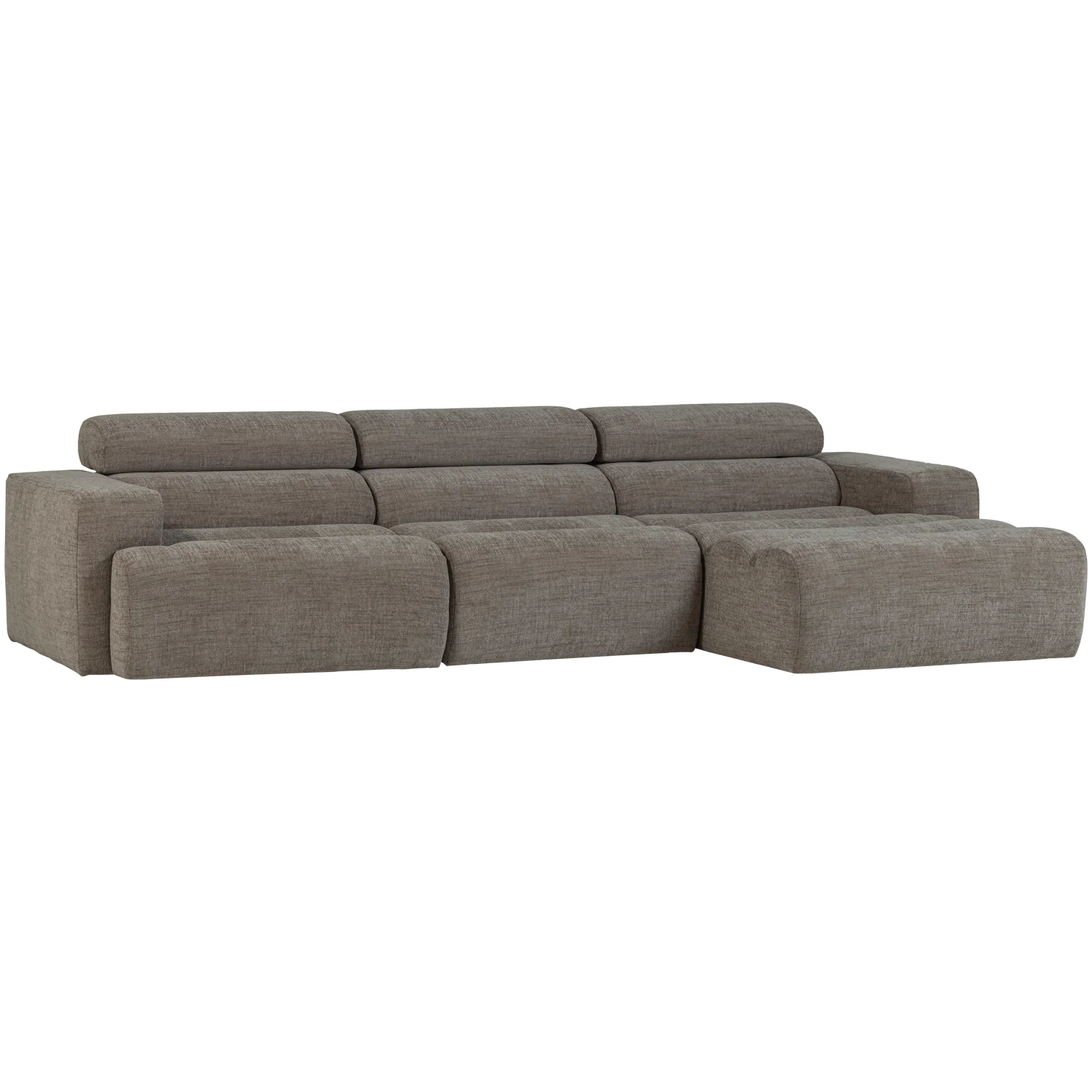 Ecksofa Sofa NOVI Bezug Melange grau Chaiselongue rechts