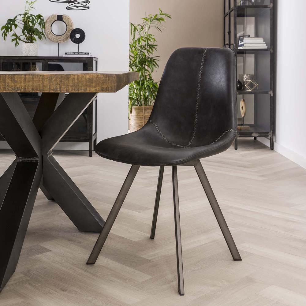 Esstischstuhl Esszimmerstuhl SADDLE Küchenstuhl schwarz Stuhl