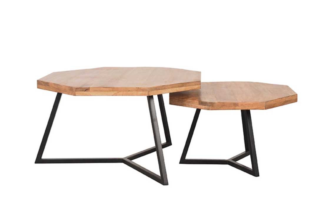 Couchtisch 2´er Set FEGUR 70x70x40 cm Mango Holz