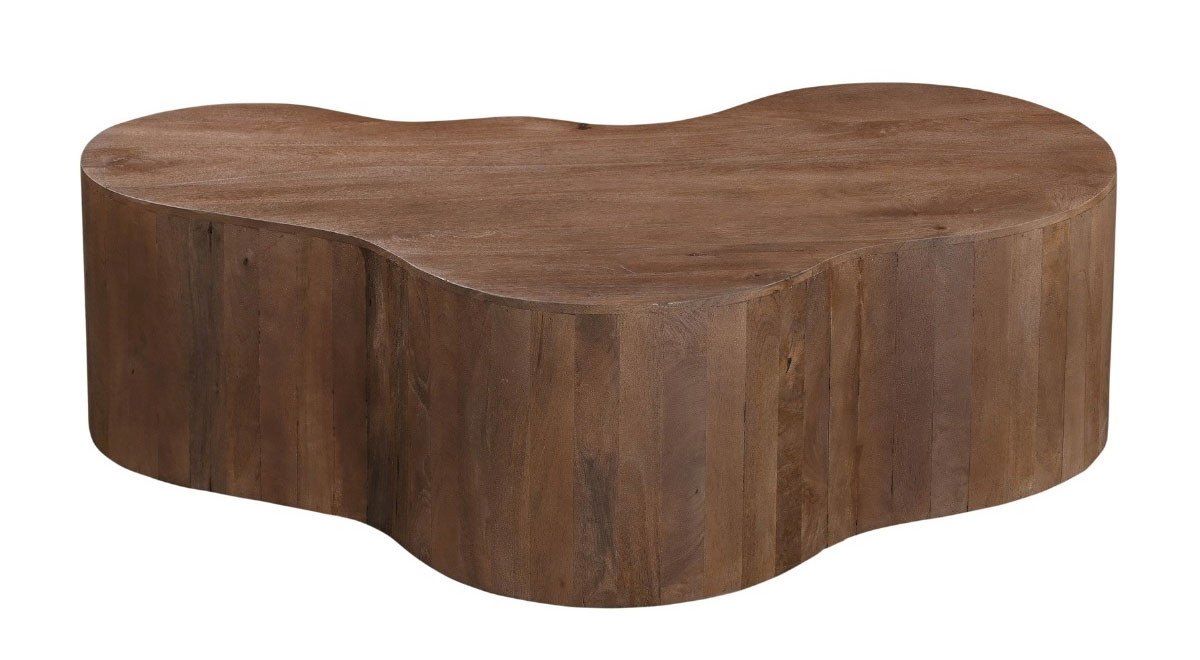 Couchtisch LEONOR 129 x 84 cm organisch Mangoholz braun
