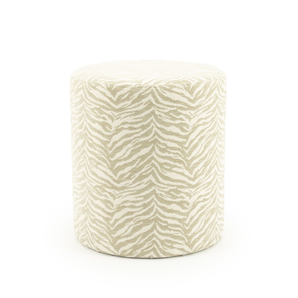 Pouf Tigra Ø 38 cm Muster beige Hocker Sitzhocker