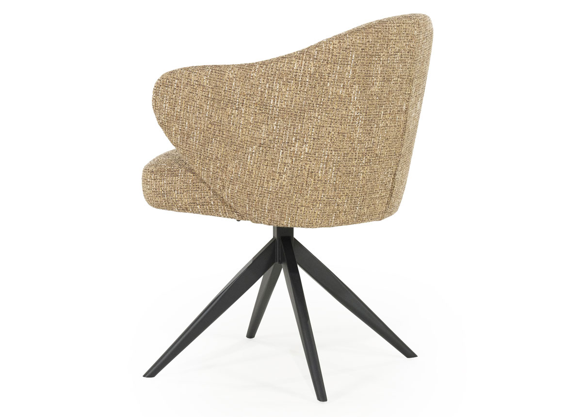 Esszimmer Stuhl Connor drehbar Metall Stoff senffarben