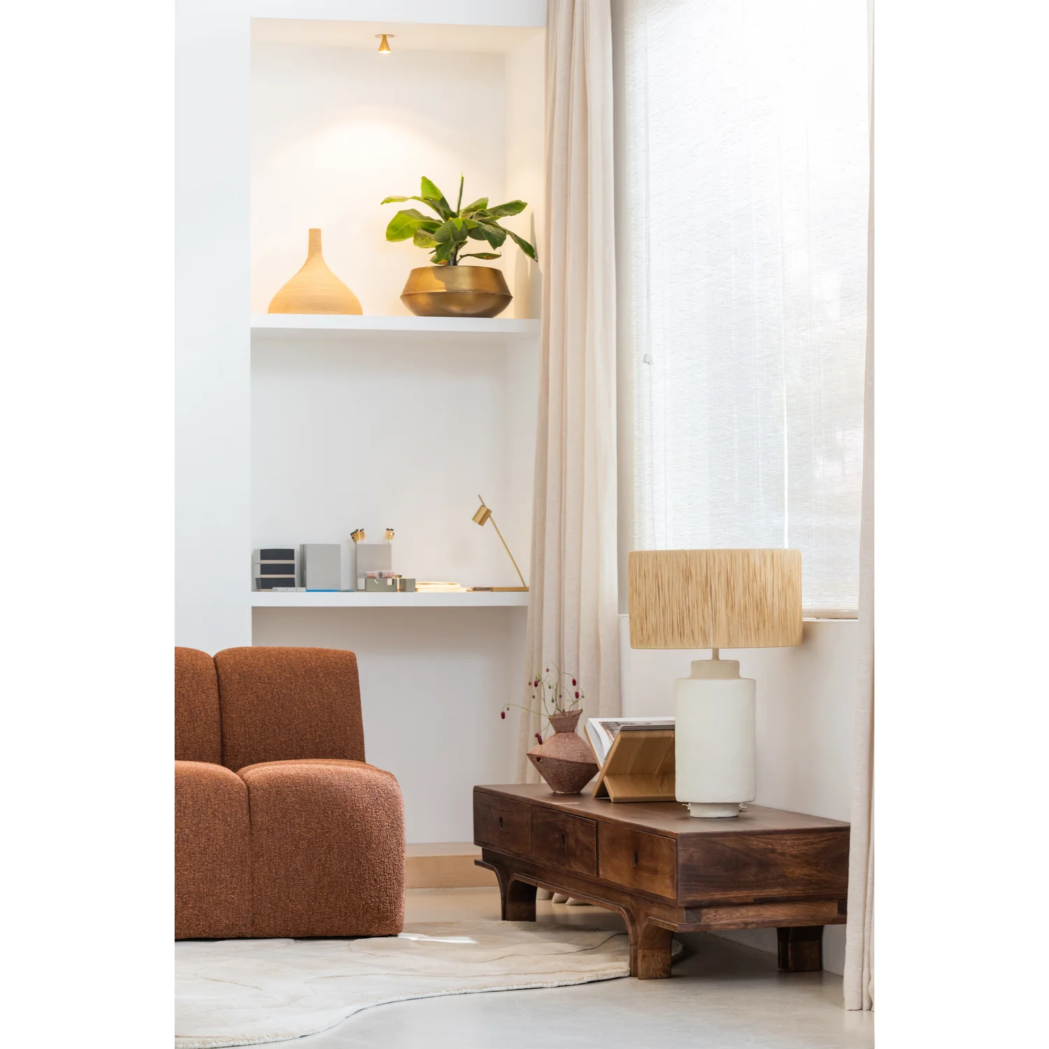 TV Möbel Lowboard STAES 180 cm Mango Massivholz wallnussbraun