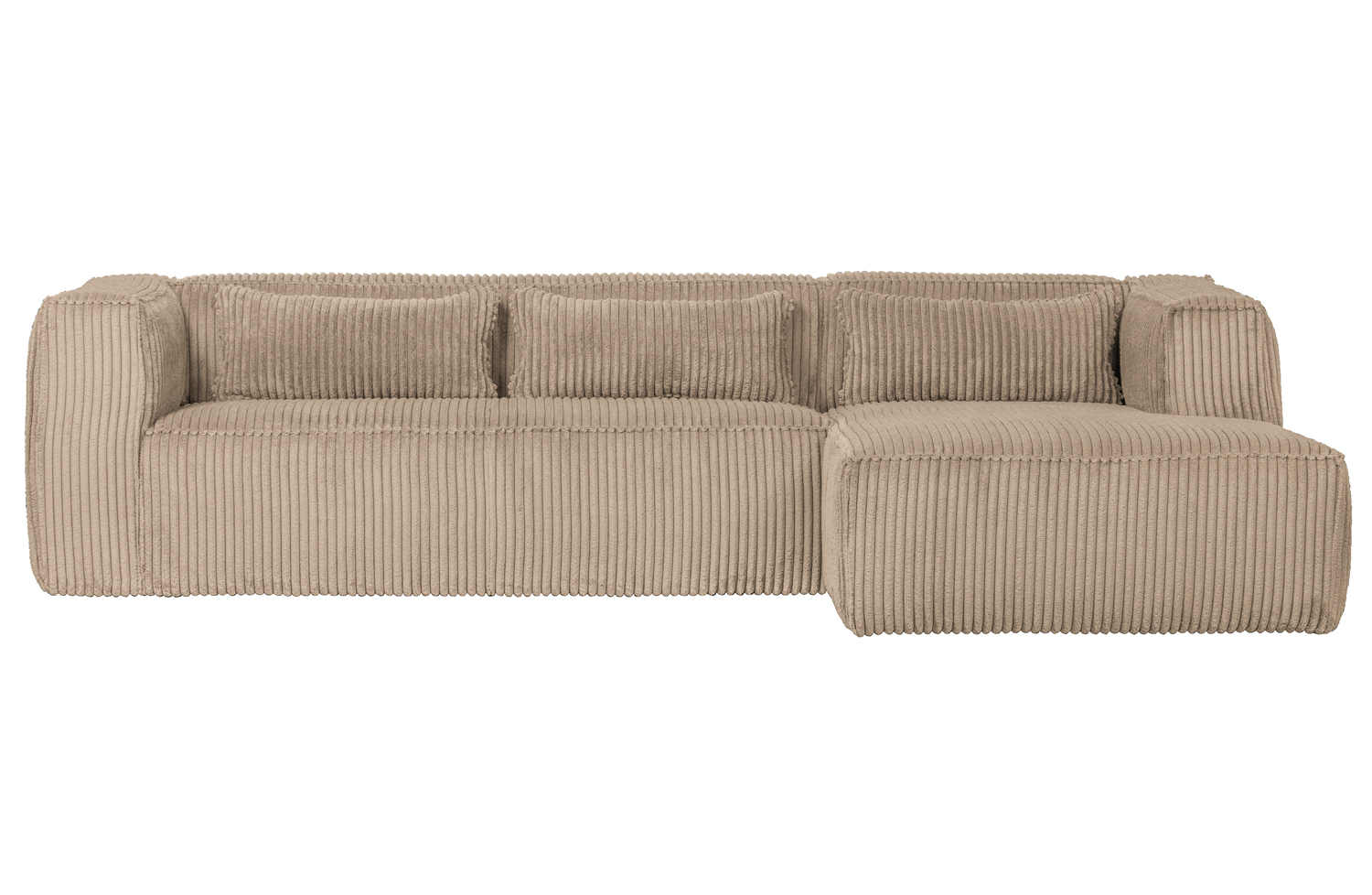 Ecksofa BEAN Rib Cord travertin Longchair rechts