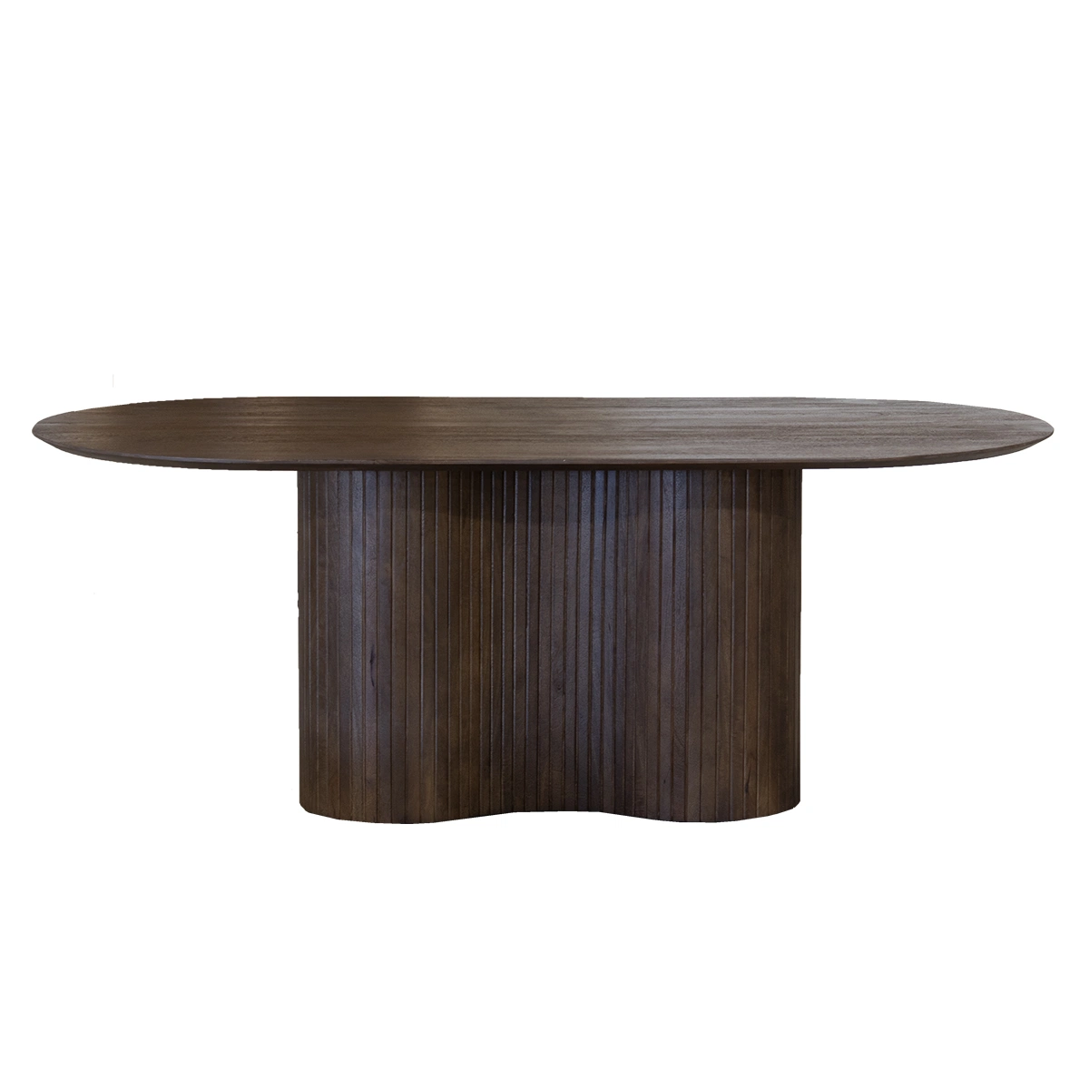 Esstisch ANNA 240 x 100 cm oval Mango Holz dunkelbraun