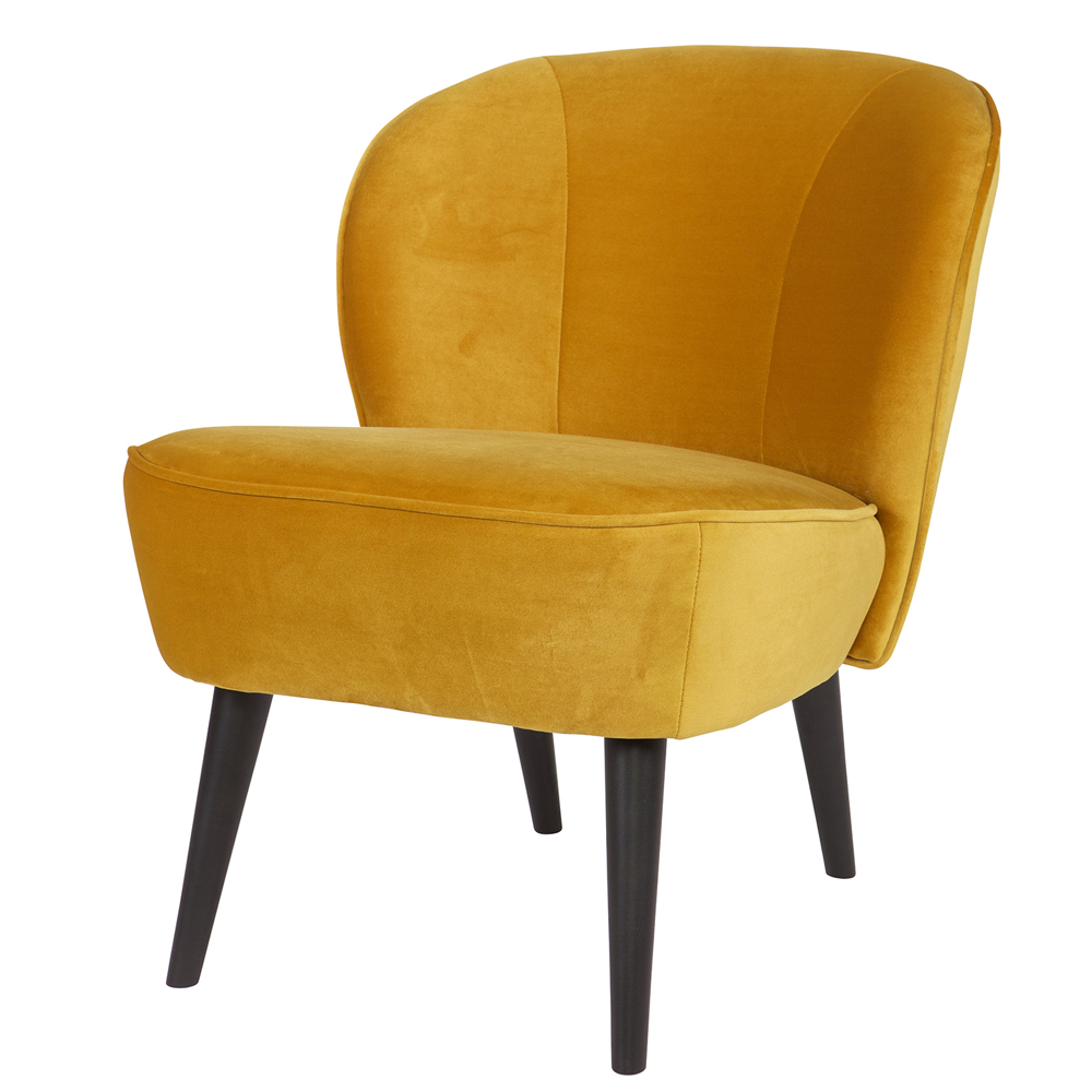 woood Sessel SARA Samt ockergelb