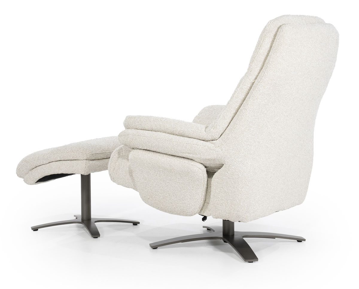 Relaxsessel Caleb elektrisch verstellb. mit Hocker Stoff beige