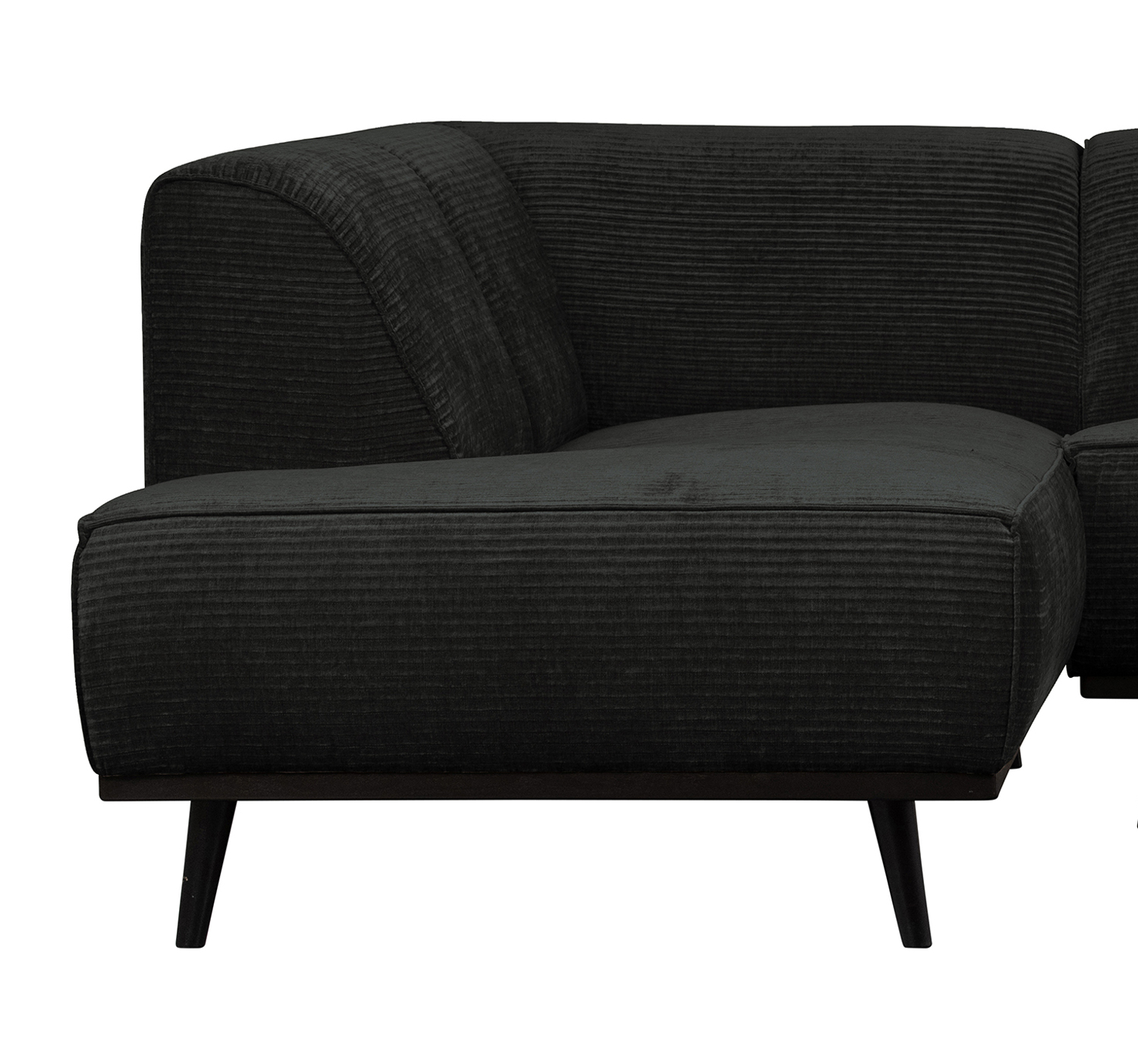 Ecksofa Statement Rib Cord graphite Chaiselongue links