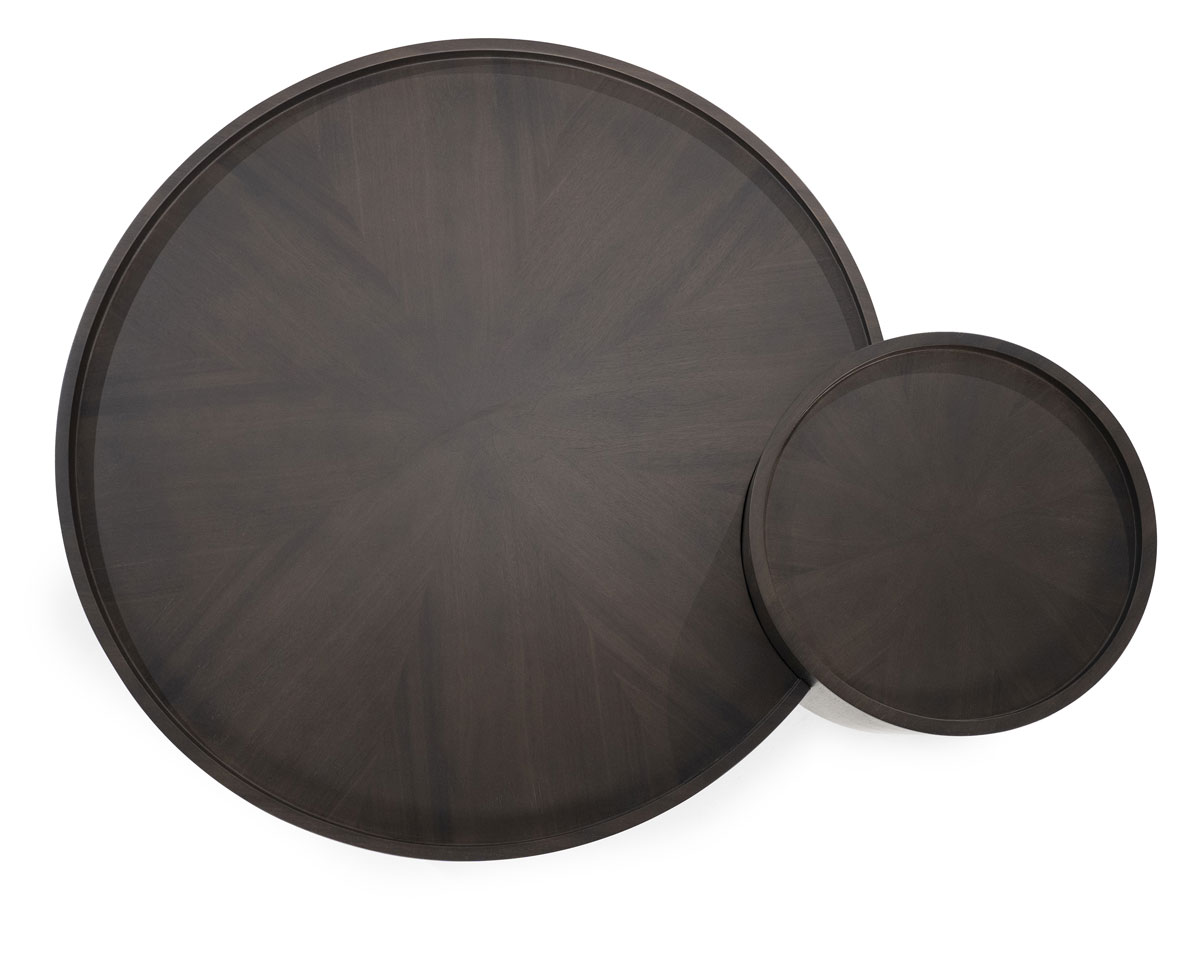 2er Set Couchtisch Max Wallnuss Furnier dunkelbraun