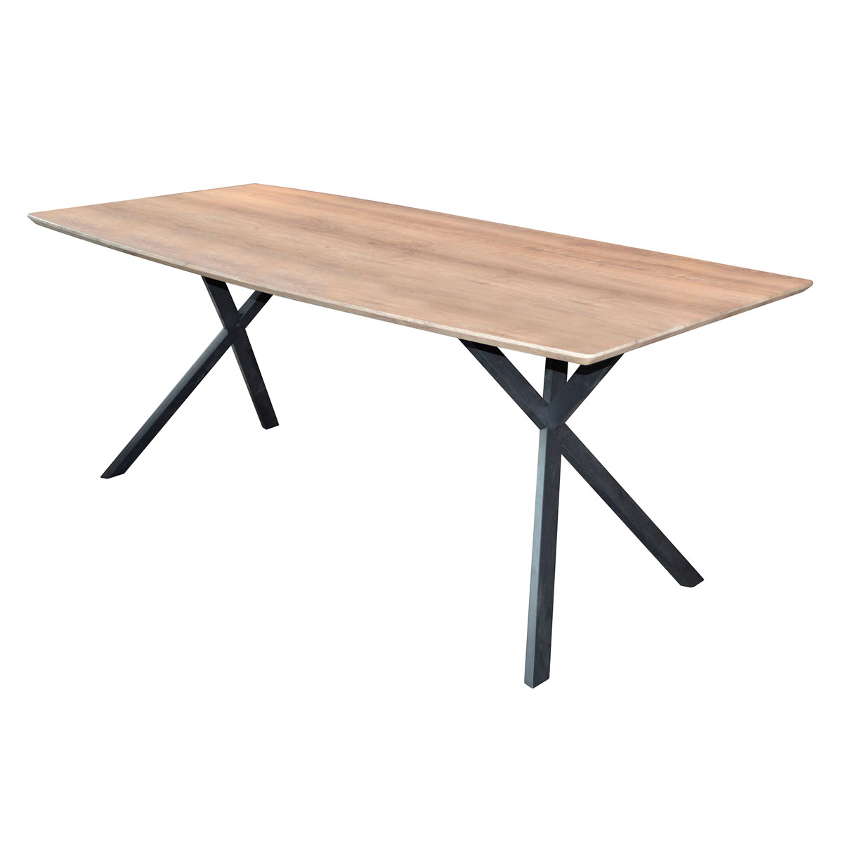 Esstisch Textur oval 190 x 90 cm MDF beschichtet Eiche 3D antik