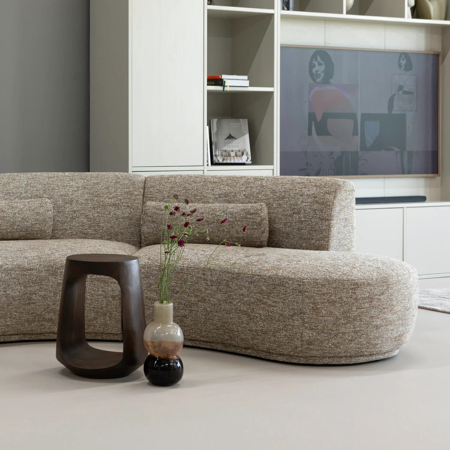 Beistelltisch BAYO H 45 cm Mango Massivholz dunkelbraun Couchtisch  