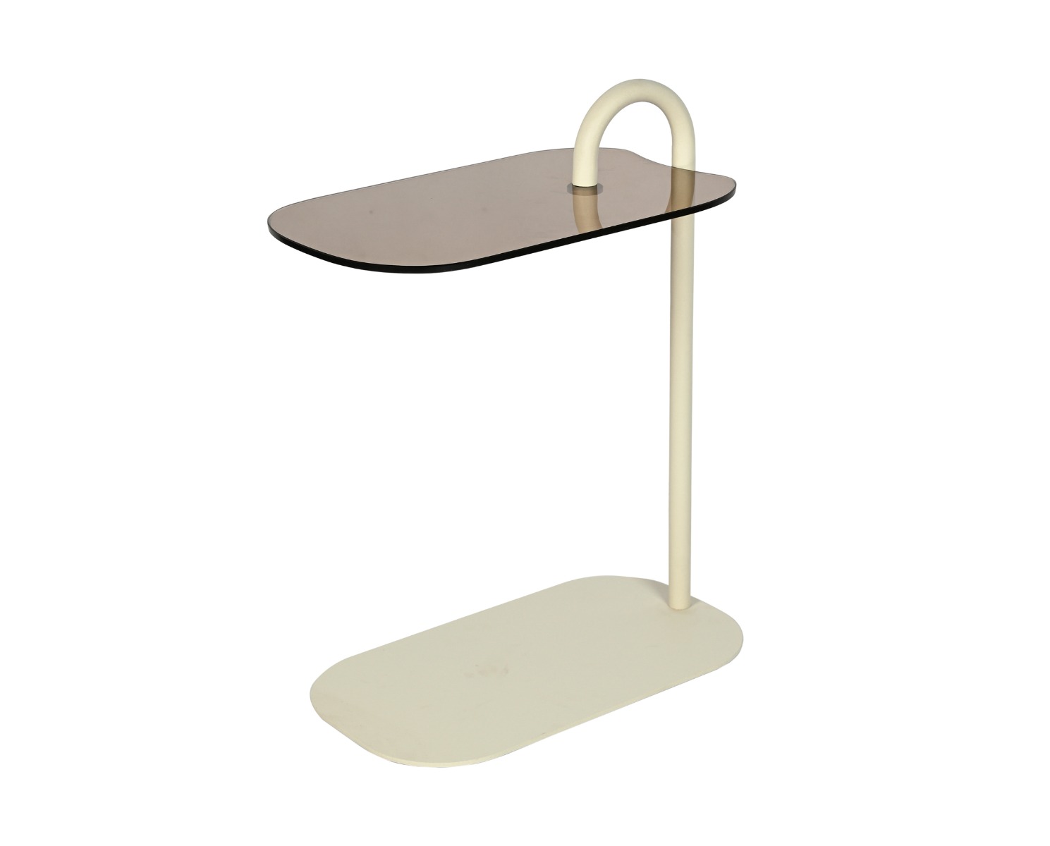 Zeitungsständer Amy H 65 cm Glas Ablagefläche Metall beige Beistelltisch