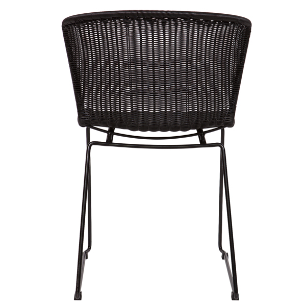 2er Set Esszimmerstuhl WINGS schwarz Stuhl Kunstrattan