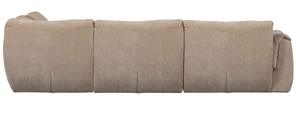 woood Ecksofa BAGGY 3D Chenille sandfarben Chaiselongue rechts
