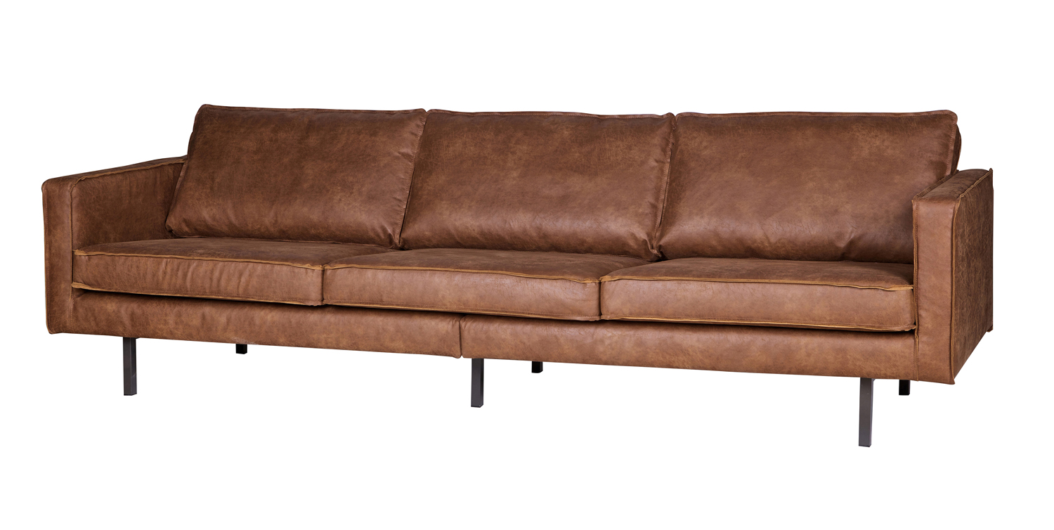 3 Sitzer Sofa RODEO recyceltes Leder cognac