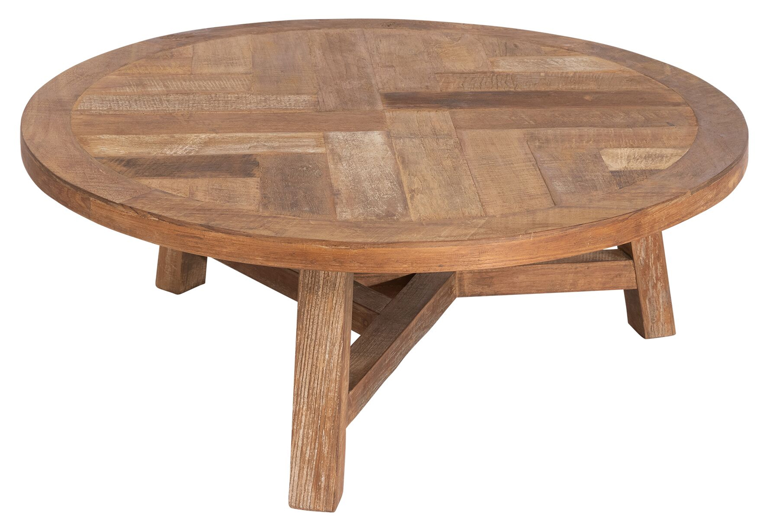 Couchtisch Monastery rund Ø 90 cm recyceltes Teakholz