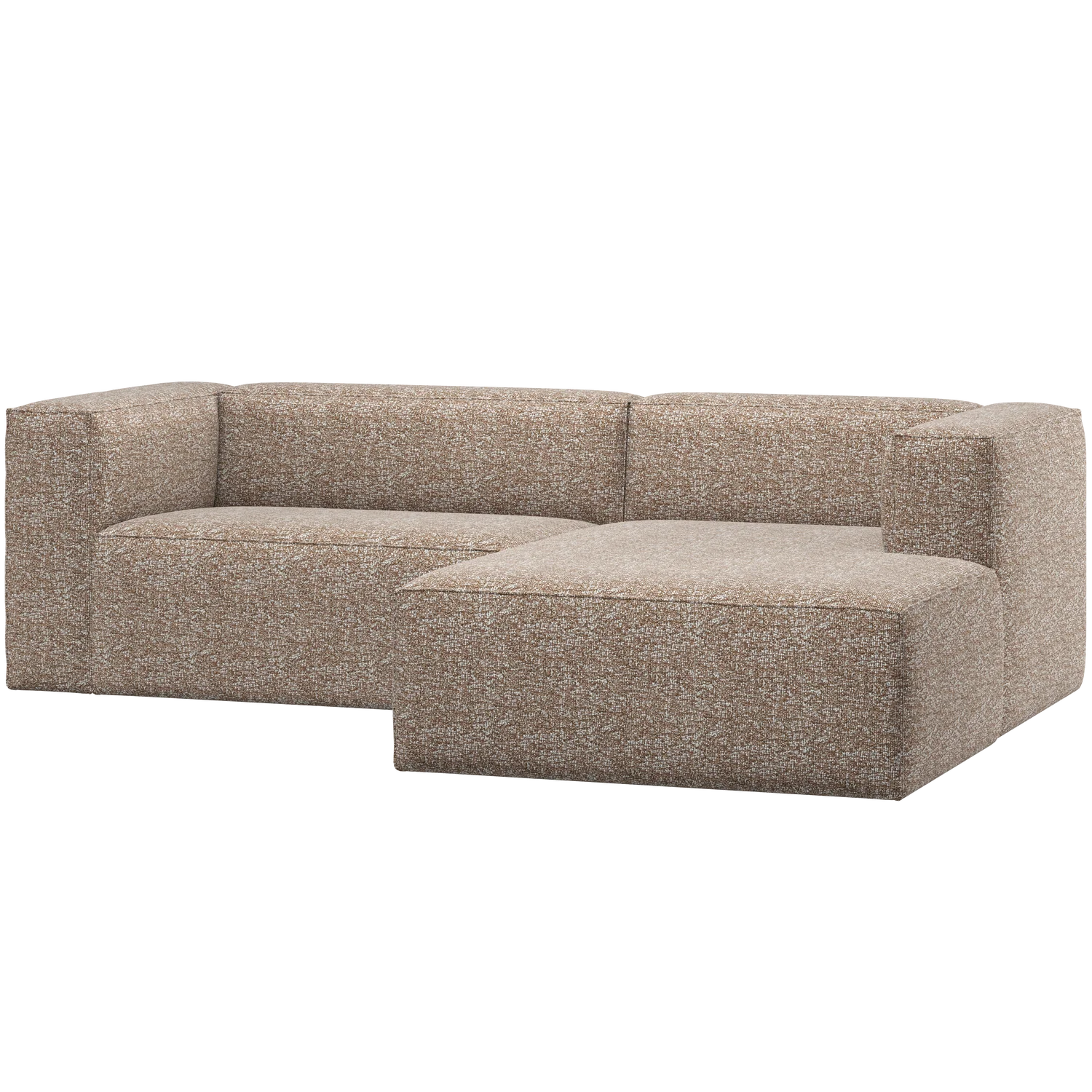 Ecksofa BEAN Melange hellbraun Longchair rechts