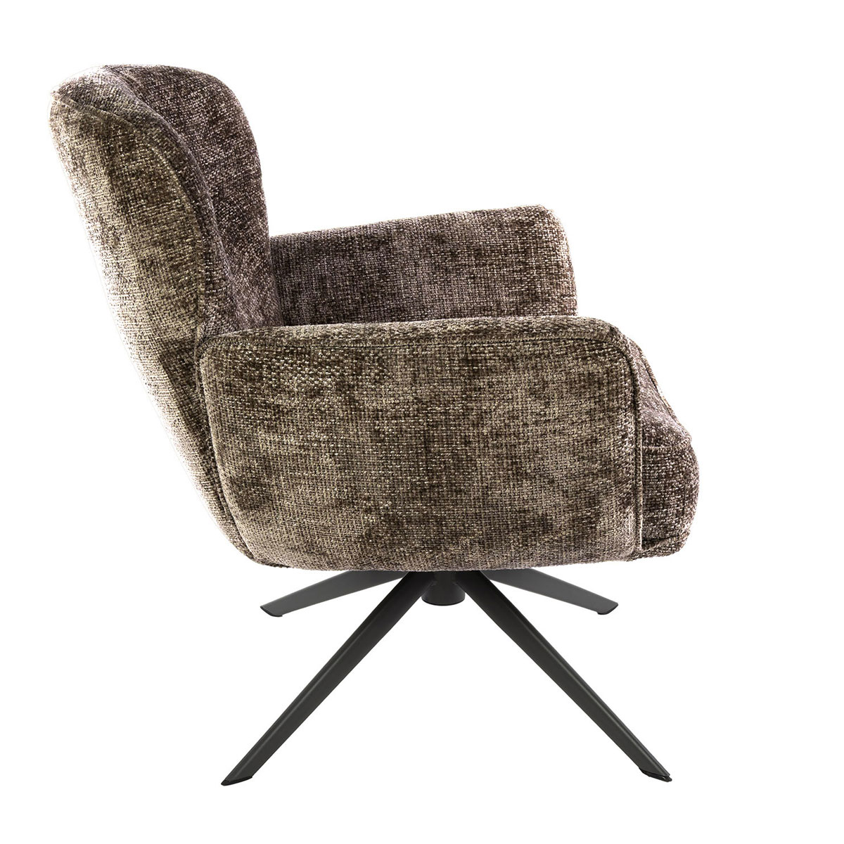 Sessel LORENZO drehbar weiches Chenille champagner Drehsessel Relaxsessel