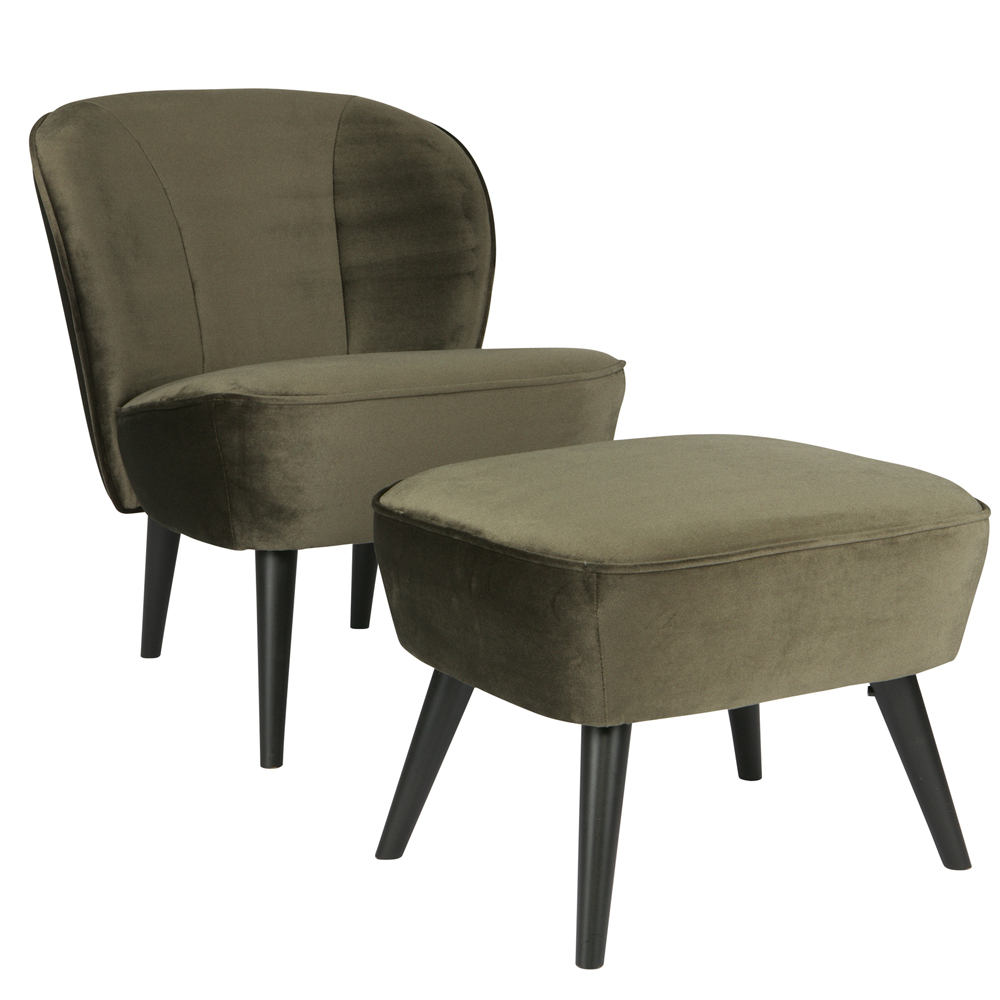 woood Sessel SARA Samt grün