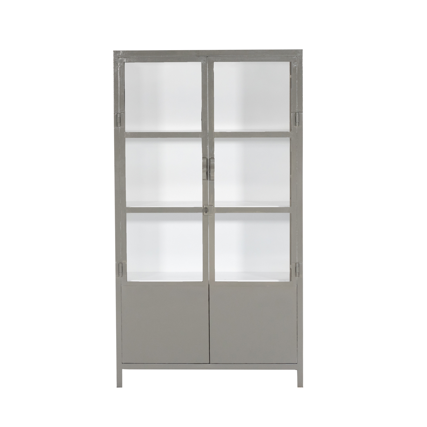 Vitrine LARS H 180 cm Metall weiß grau