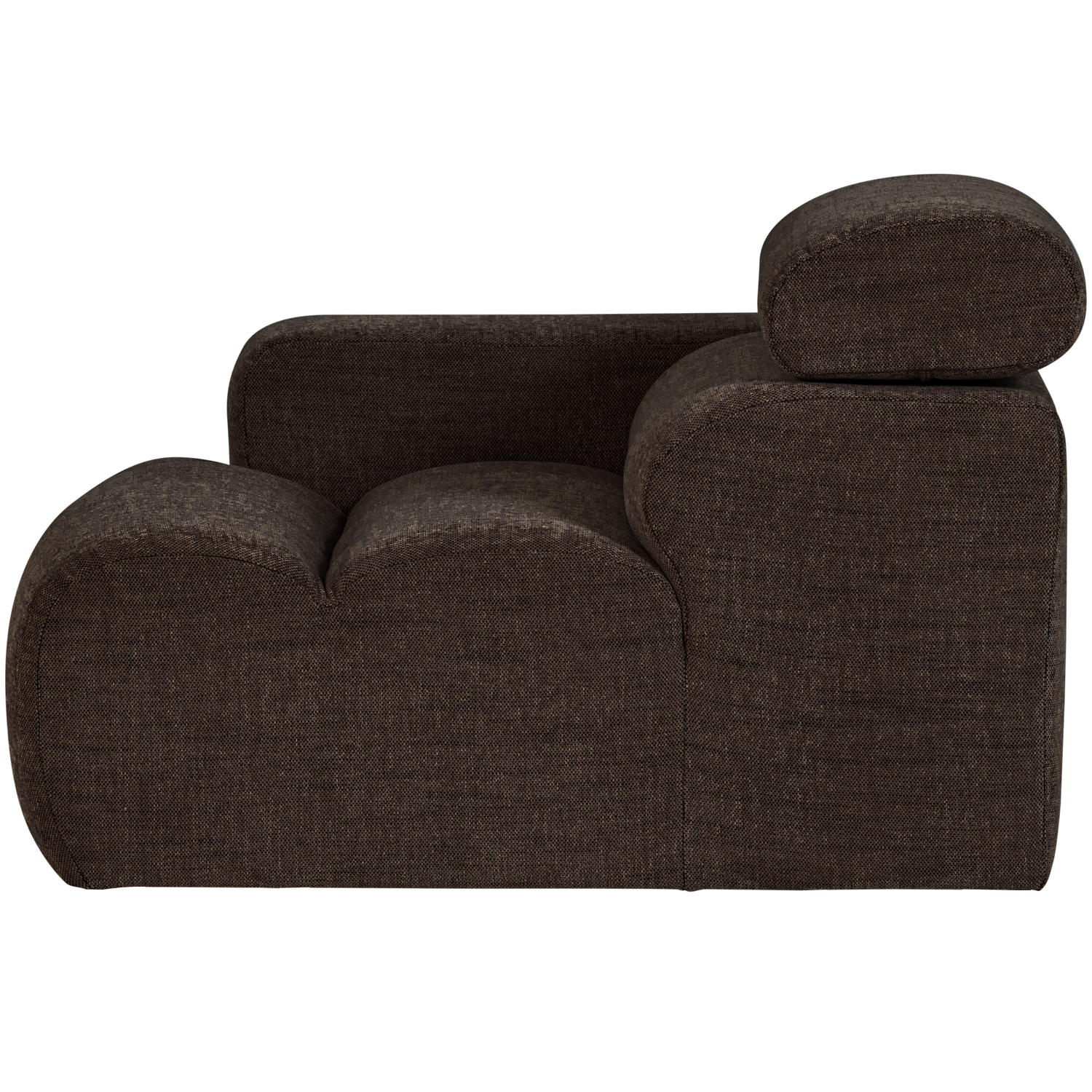 Sofaelement NOVI mit Armlehne links Element Webstoff dunkelbraun melange