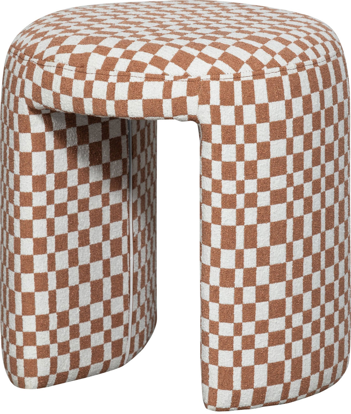 Hocker Sitzhocker CHARLIE Karomuster orange kariert