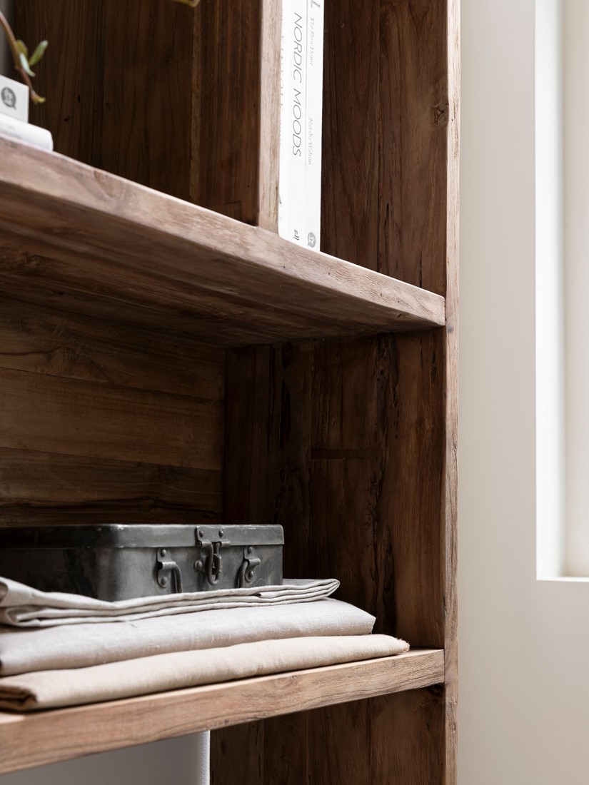 DTP Home Bücherregal Gallery H 195 cm Teakholz rustikal Regal Schrank