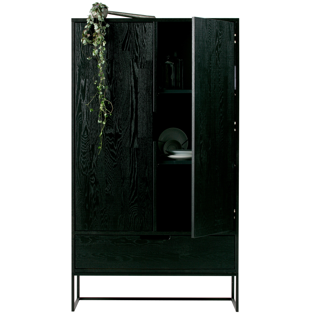 woood Schrank Silas Eiche schwarz Holzschrank