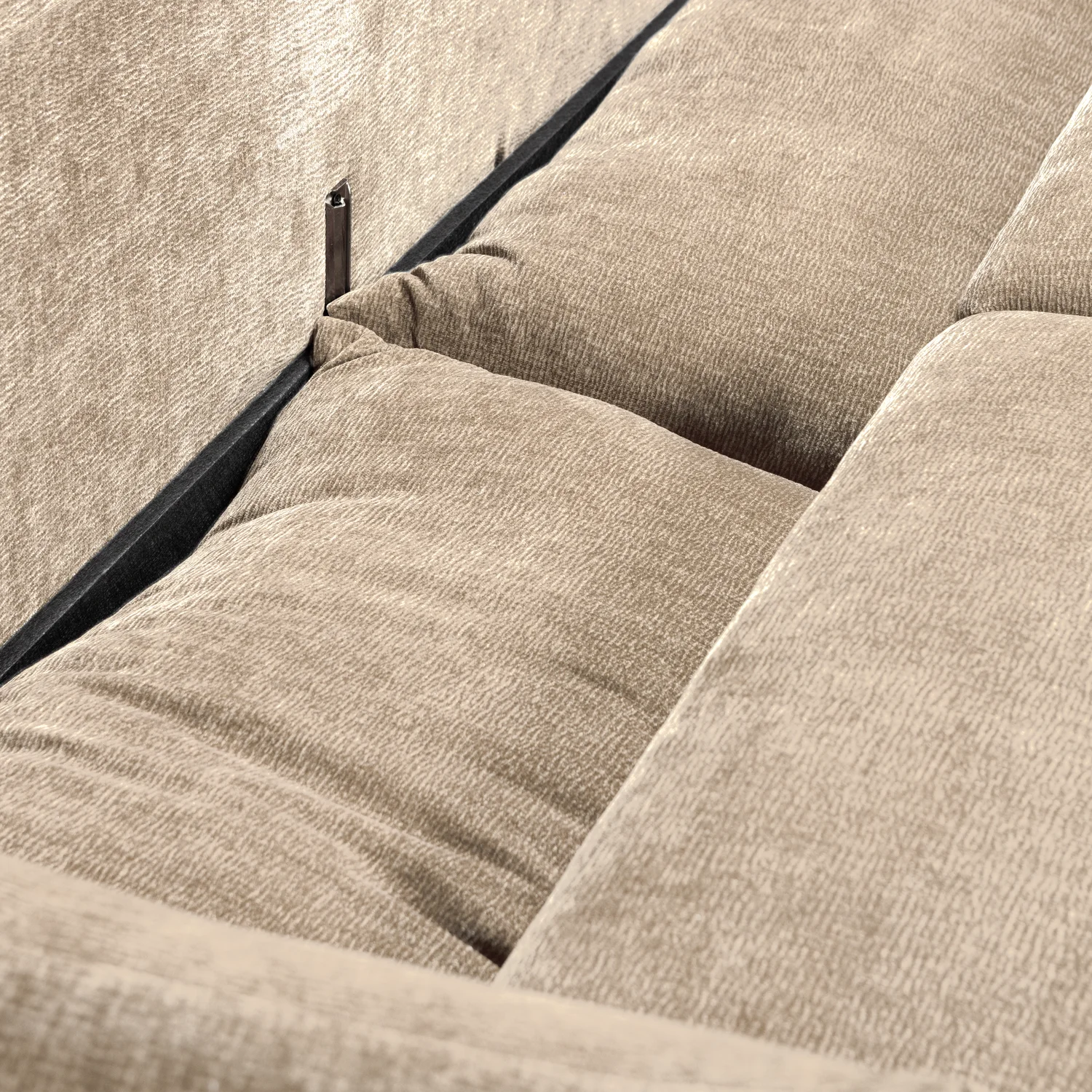 3 Sitzer Schlafsofa JONNE Chenille natur Couch Garnitur Loungesofa Couchgarnitur Sofa
