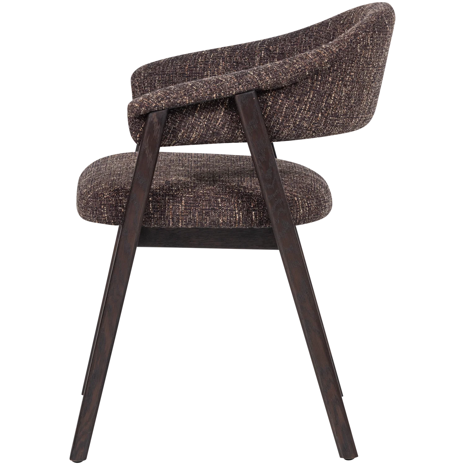 Armlehnstuhl TUNAR Eichenholz Stoff dunkelbraun