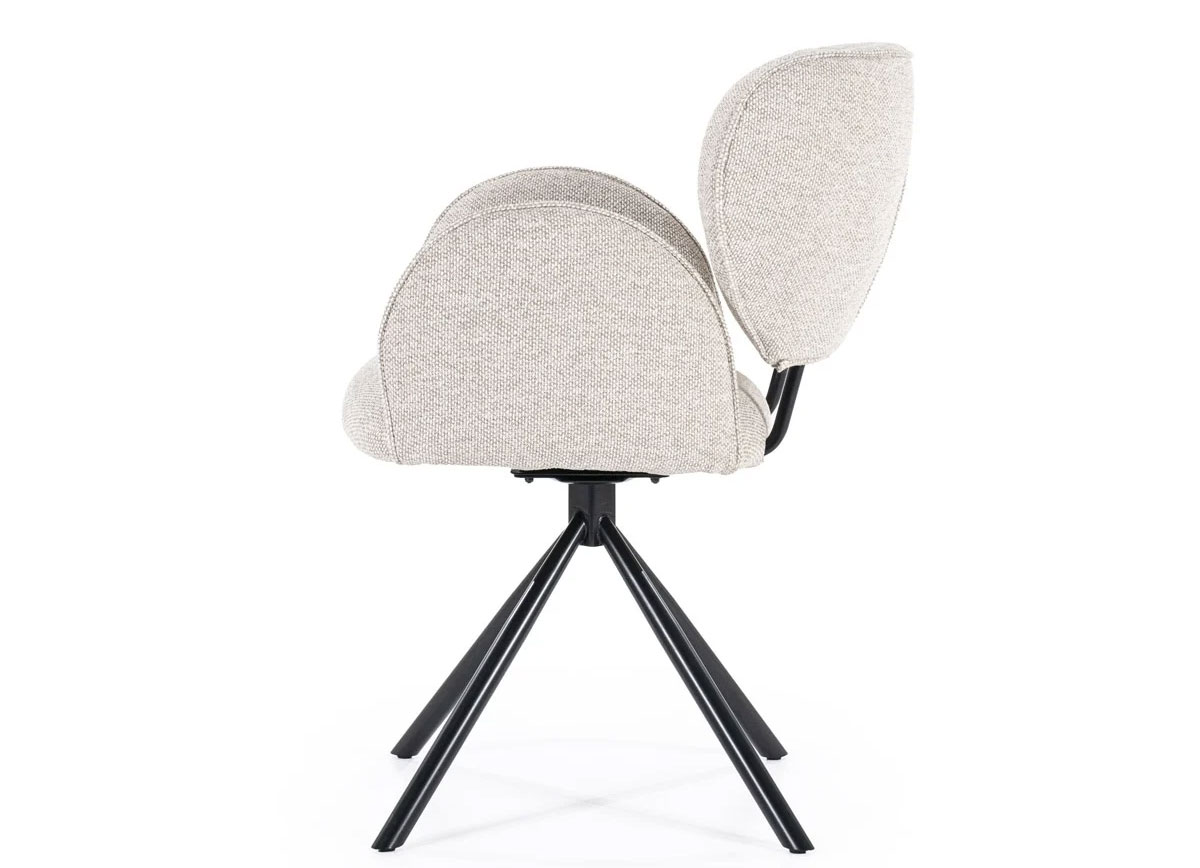 Esszimmerstuhl Rosalin drehbar taupe Stoffbezug
