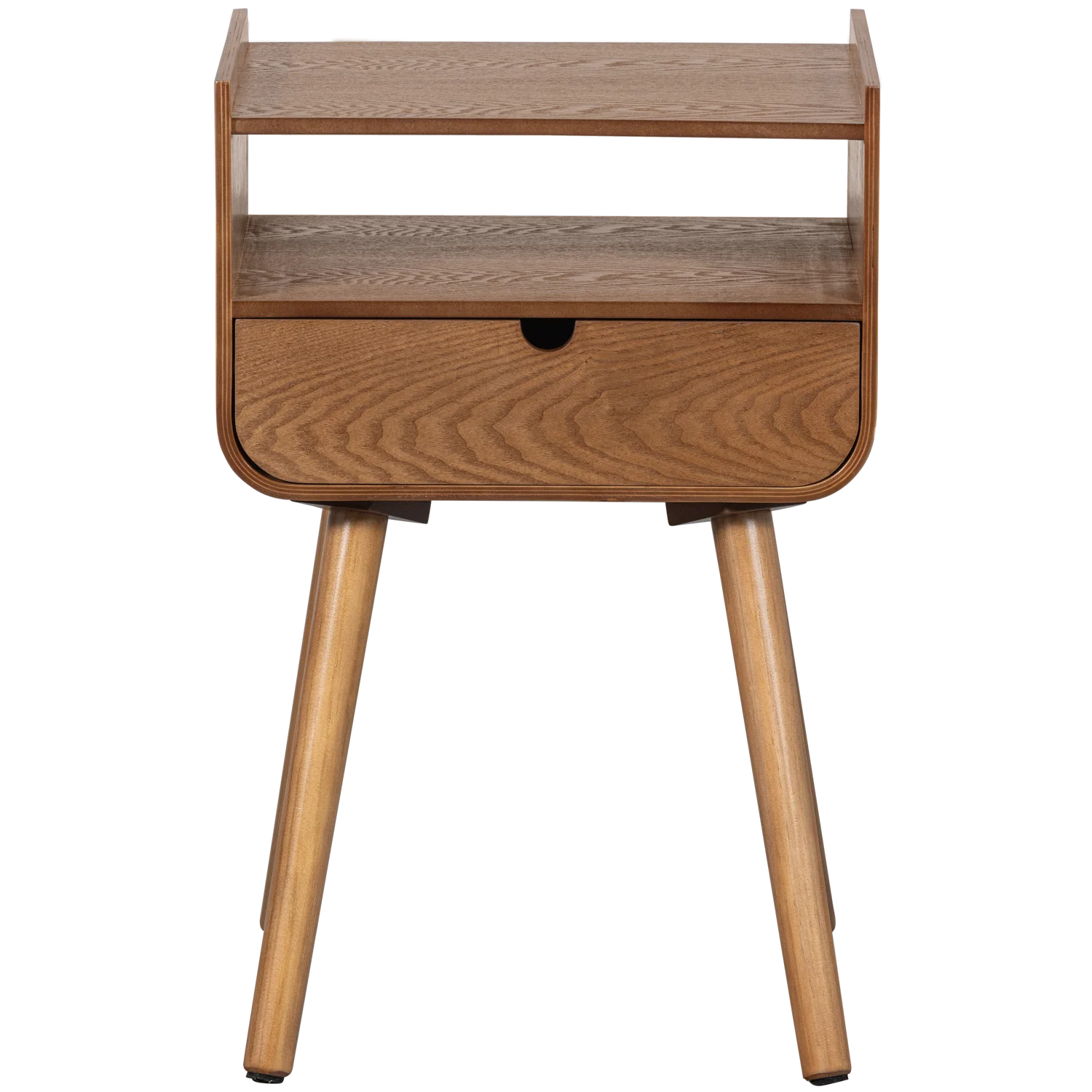 Nachtschränkchen NILS H 54 cm mit 1 Schublade MDF Holzdekor braun