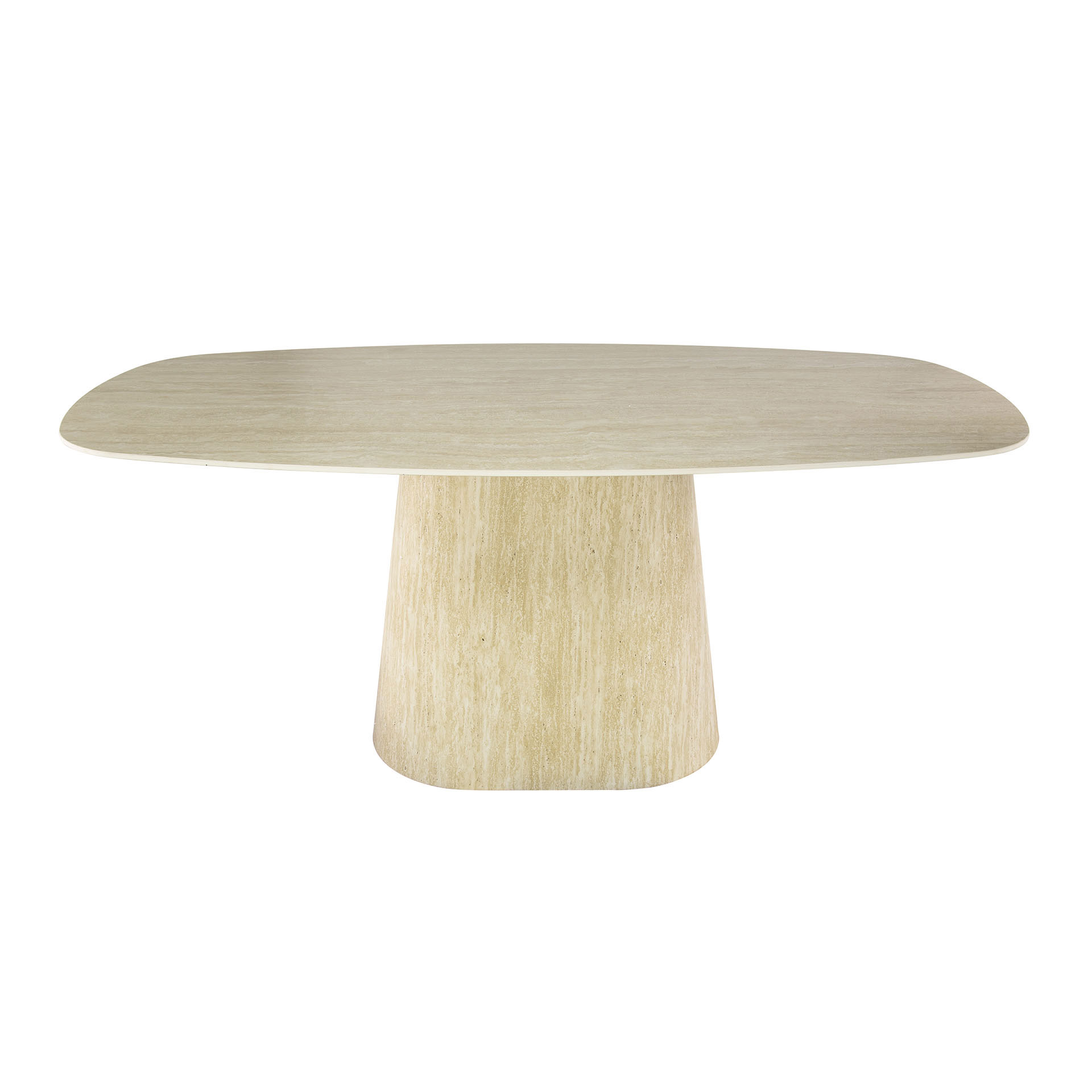 Esstisch VERONA Keramikplatte Travertinoptik oval 180 x 90 cm