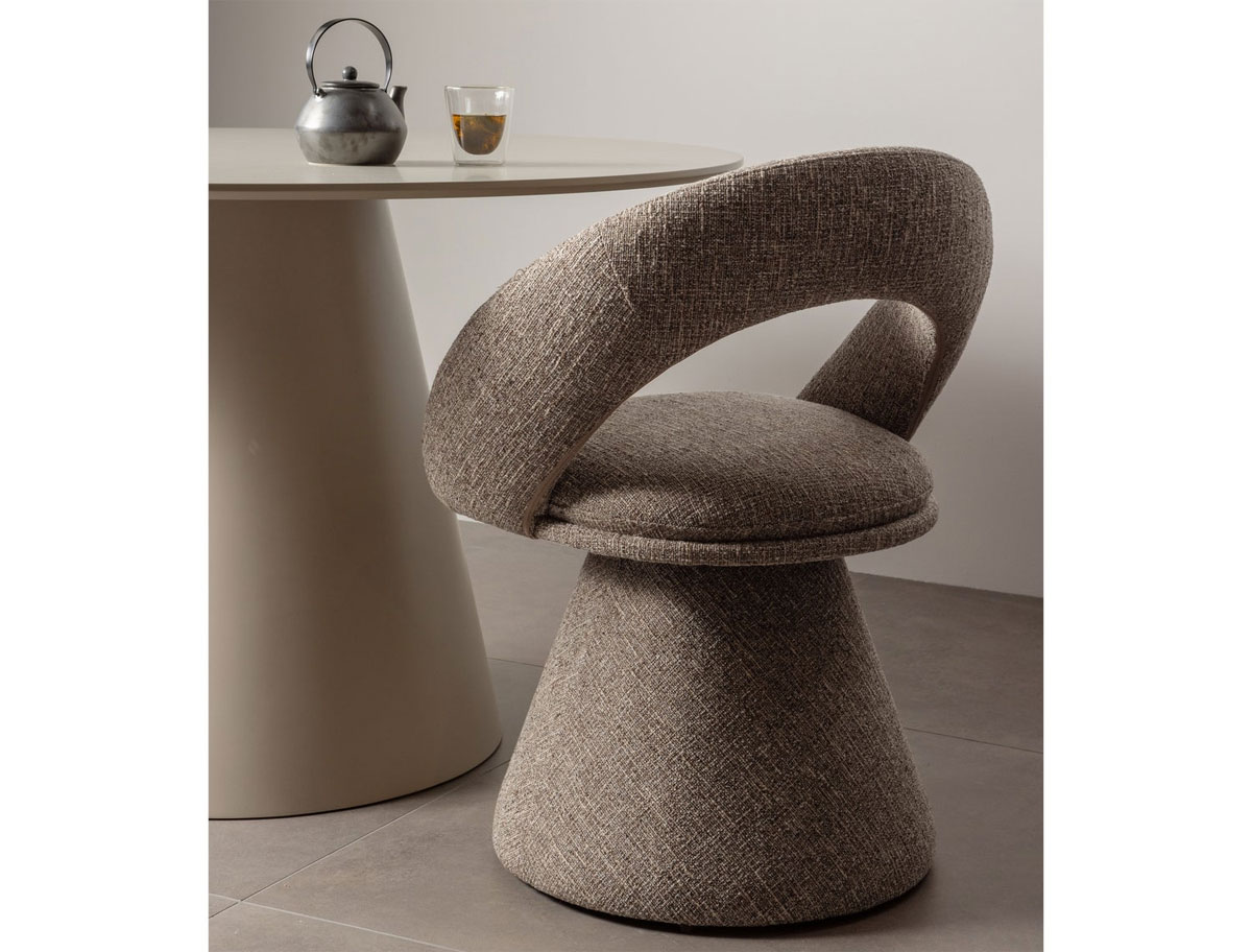 woood Esszimmer Stuhl Winter drehbar Webstoff natur melange