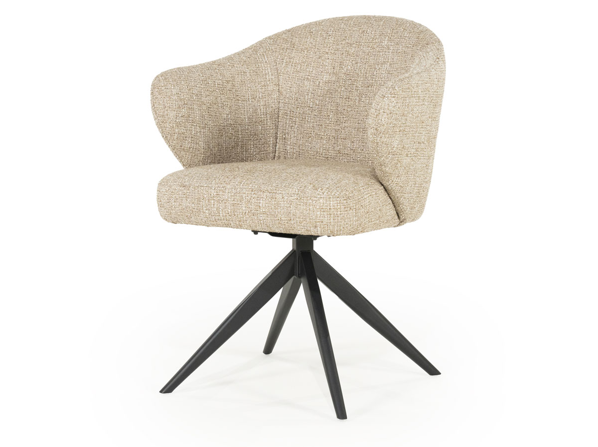 Esszimmer Stuhl Connor drehbar Metall Stoff taupe