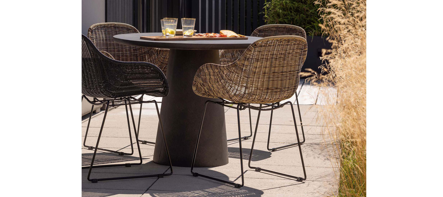 2er Set Esszimmerstuhl Stuhl Willow natur Kunstrattan