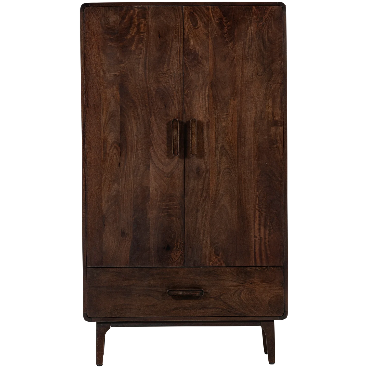 Schrank Highboard LIYA H 150 cm Mangoholz dunkelbraun