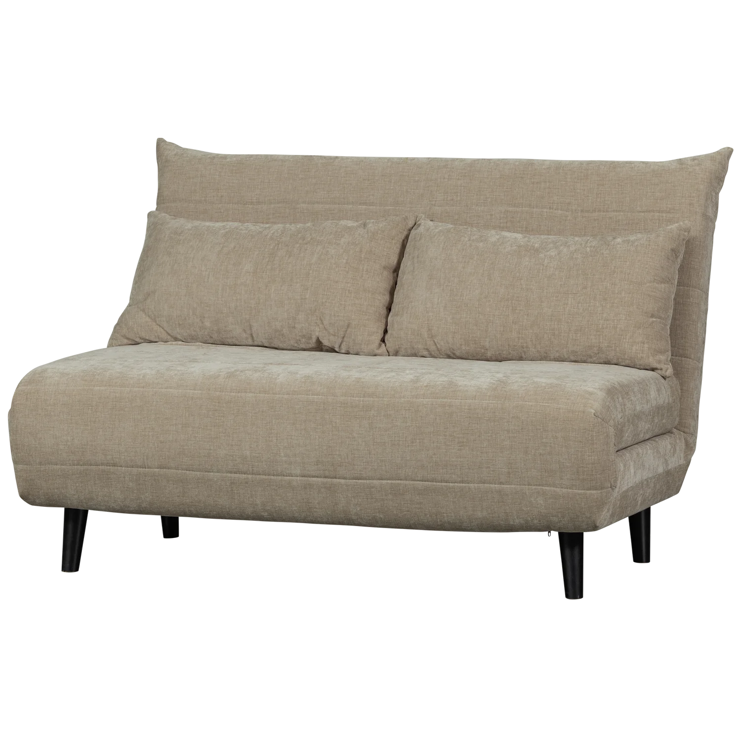 2 Sitzer Schlafsofa XEM B 122 cm ausklappbar Velvet natur Couch Garnitur Couchgarnitur