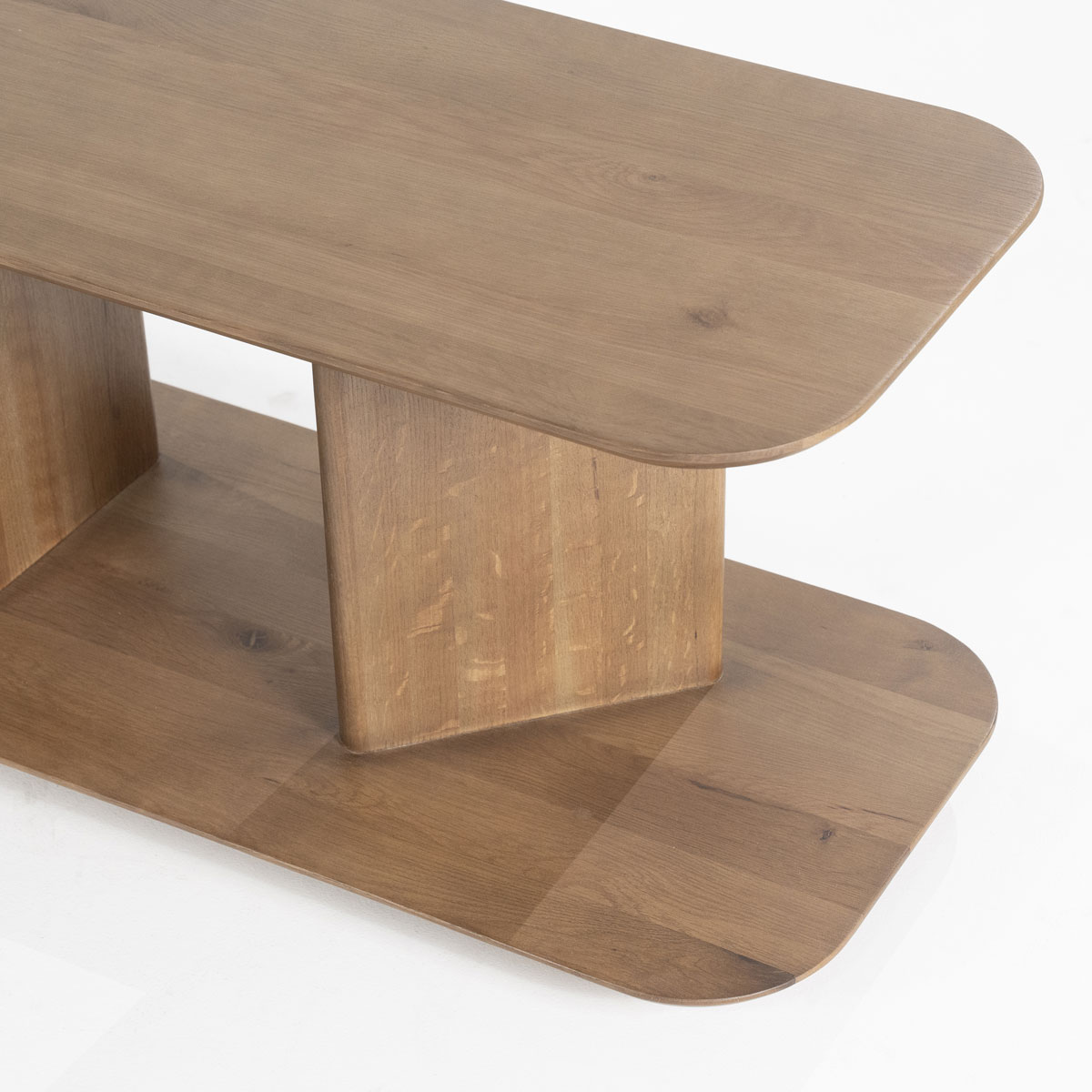 TV Möbel Lowboard Ty 180 cm offen Eiche Holz dunkelbraun