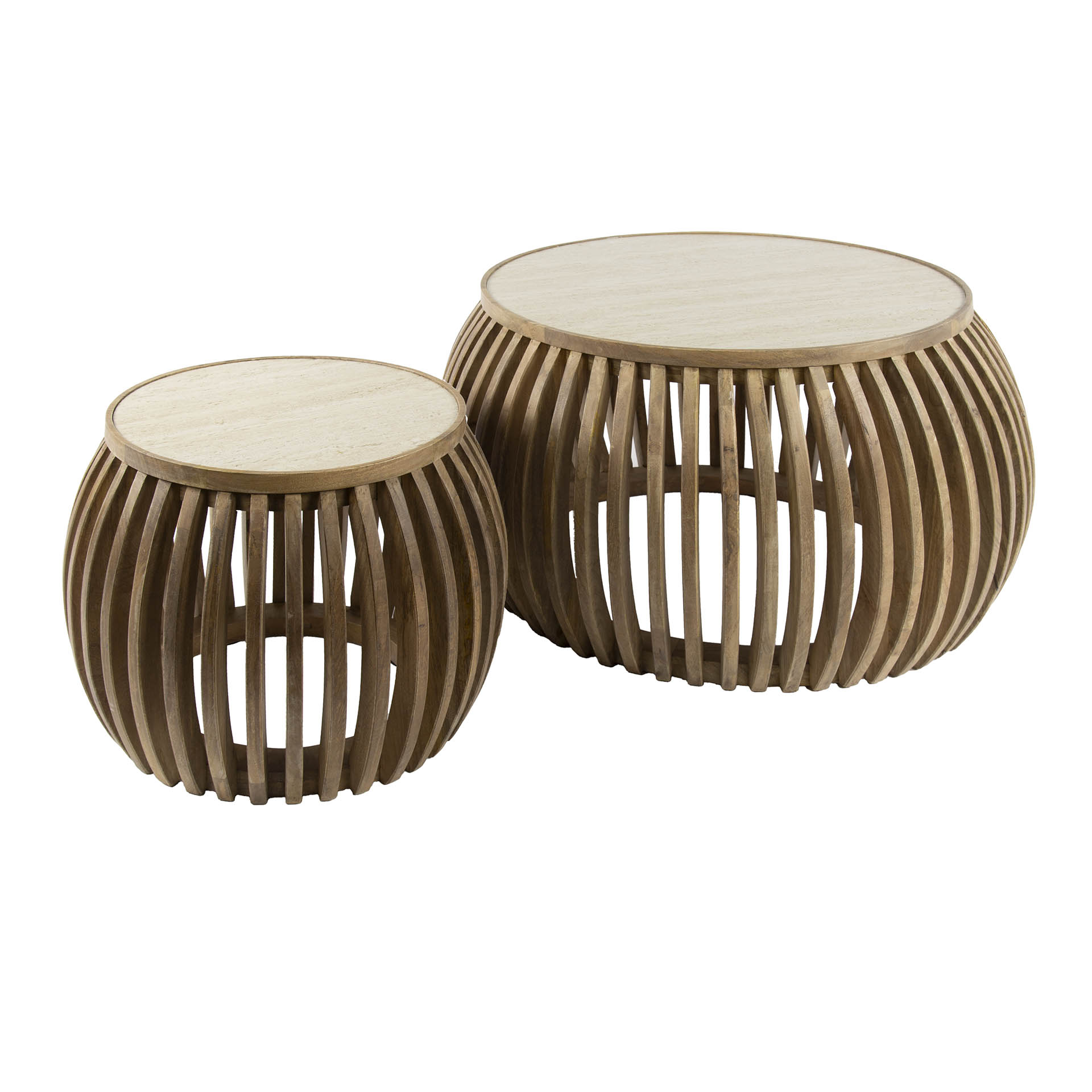 Couchtisch rund 2´er Set LORENZO Travertin
