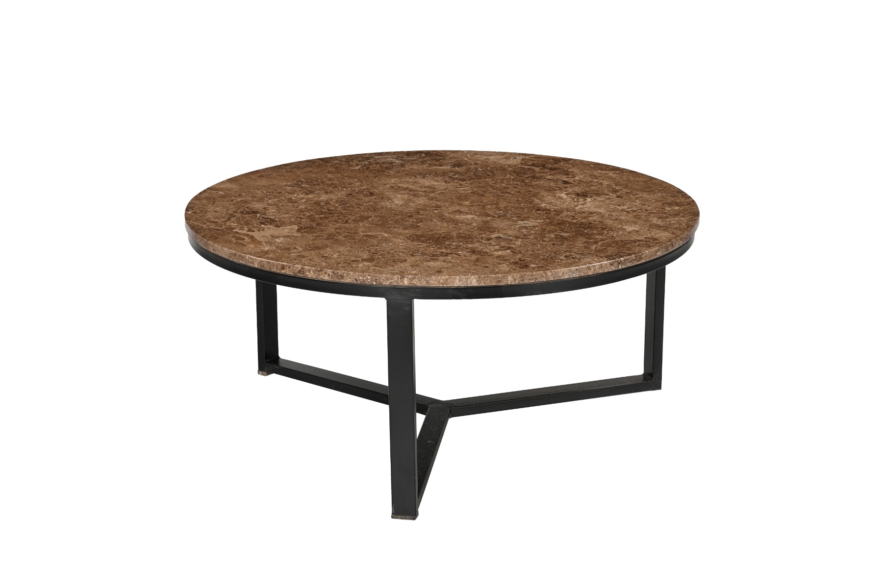 Couchtisch Senna Ø 60 cm Emperador Marmor Metall Sofatisch