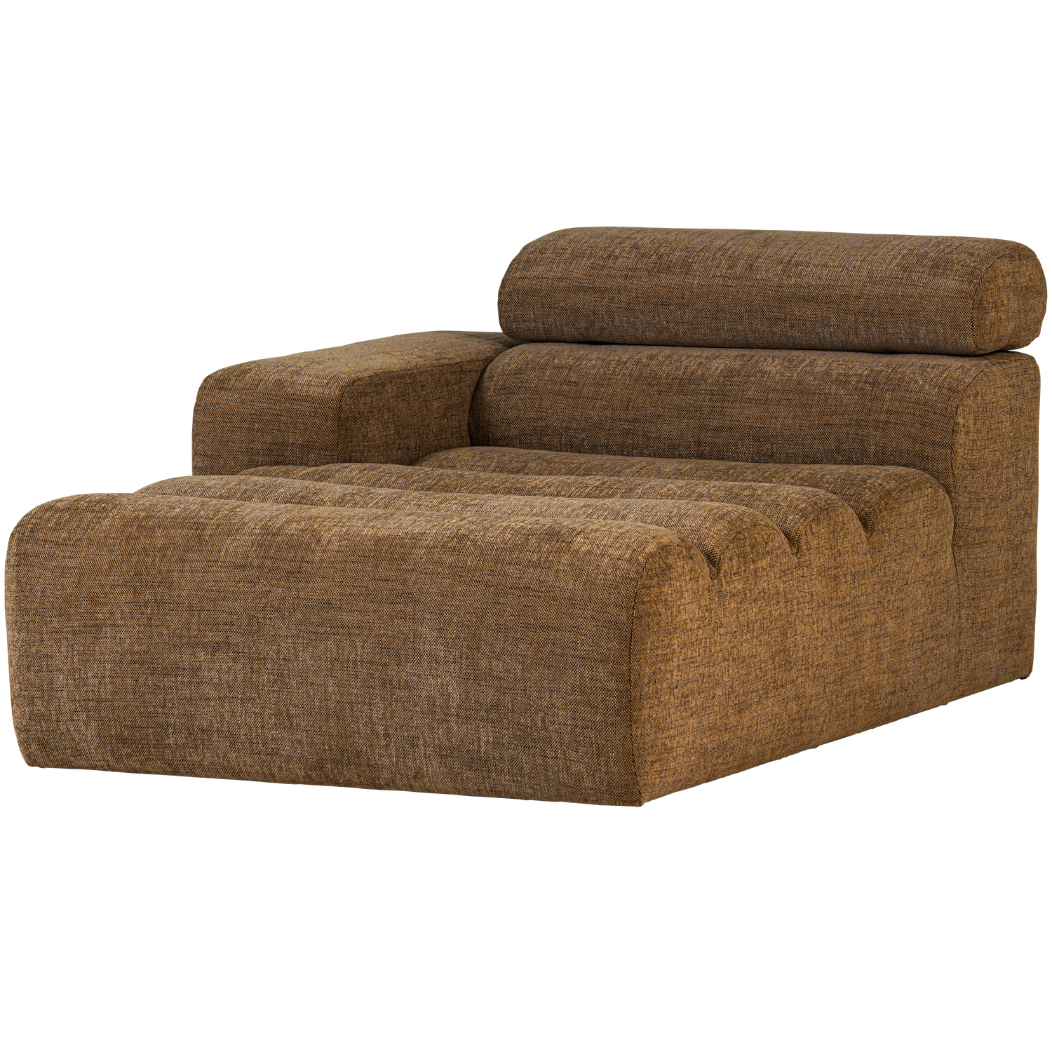 Sofaelement NOVI mit Longue Element links Webstoff karamell melange