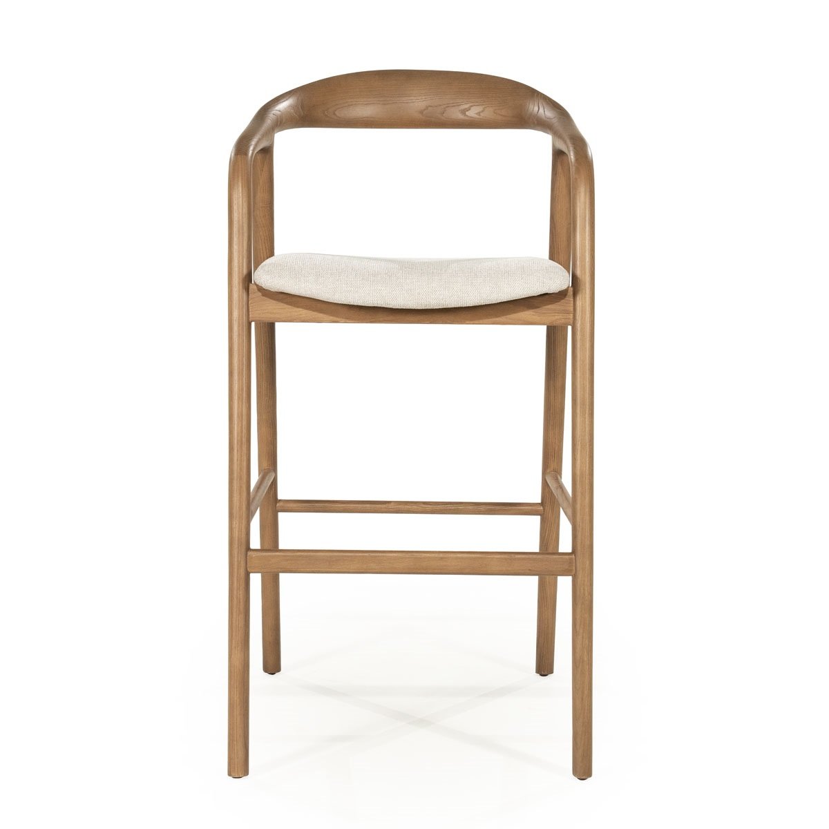 Barstuhl Rayven SH 75 cm Barhocker Esche Massivholz Bezug beige