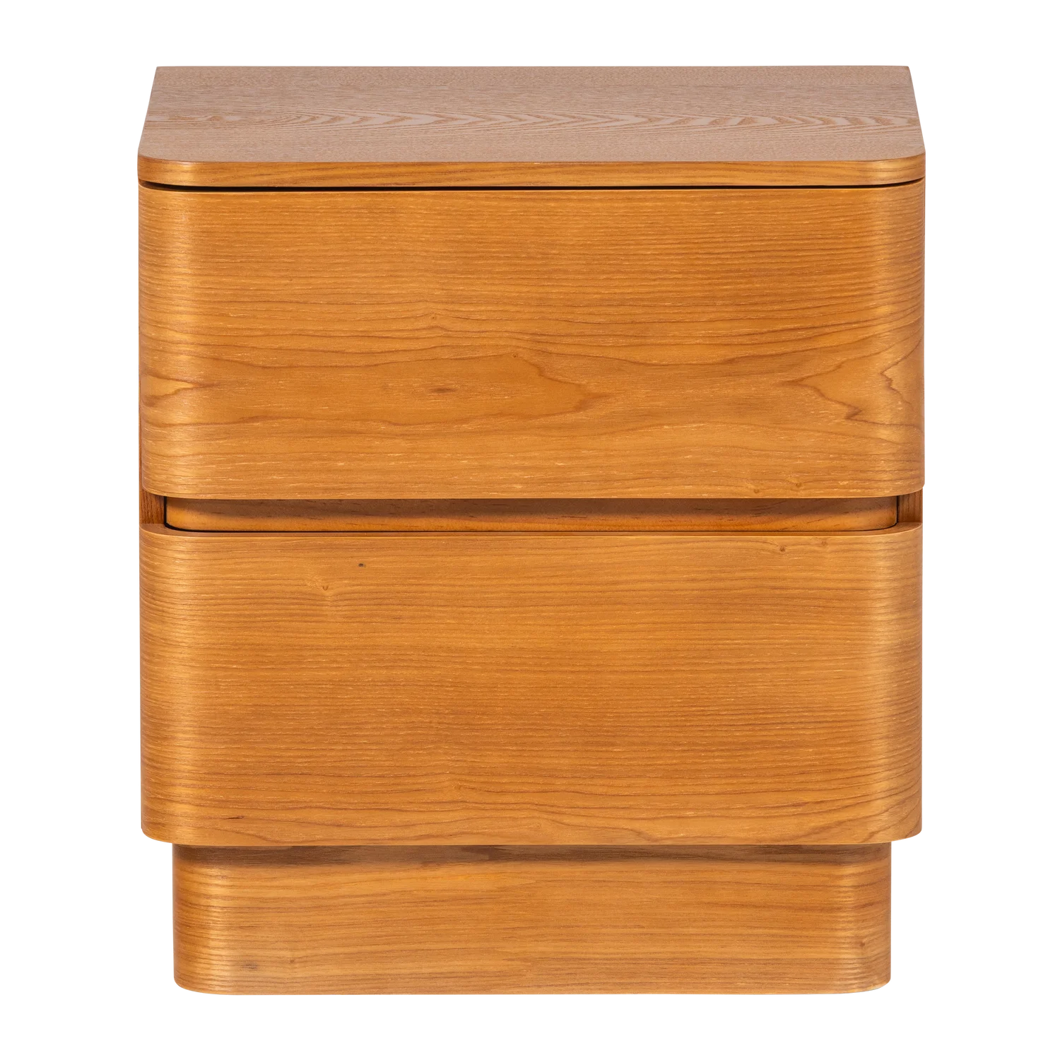 Nachtschränkchen FEJO H 43 cm mit 2 Schubladen MDF Holzdekor braun Kommode 