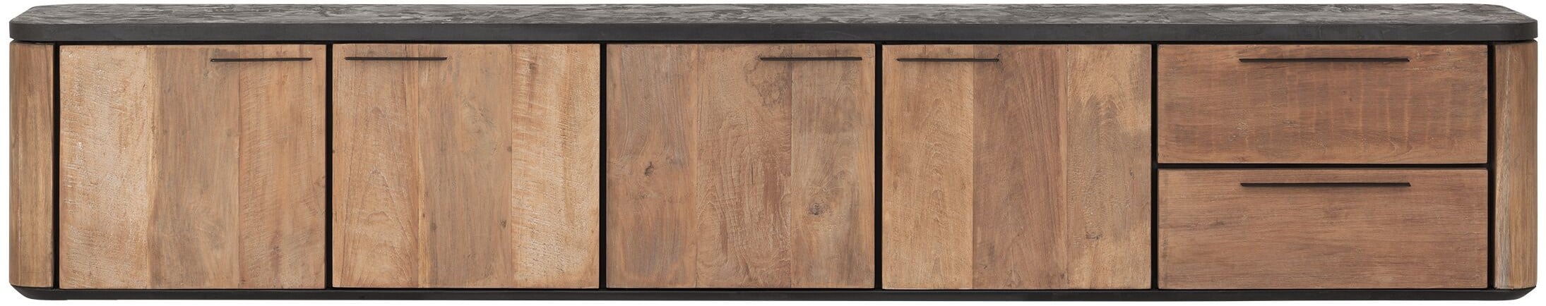 TV Möbel Soho 230 cm hängend recyceltes Teakholz Mortex Lowboard