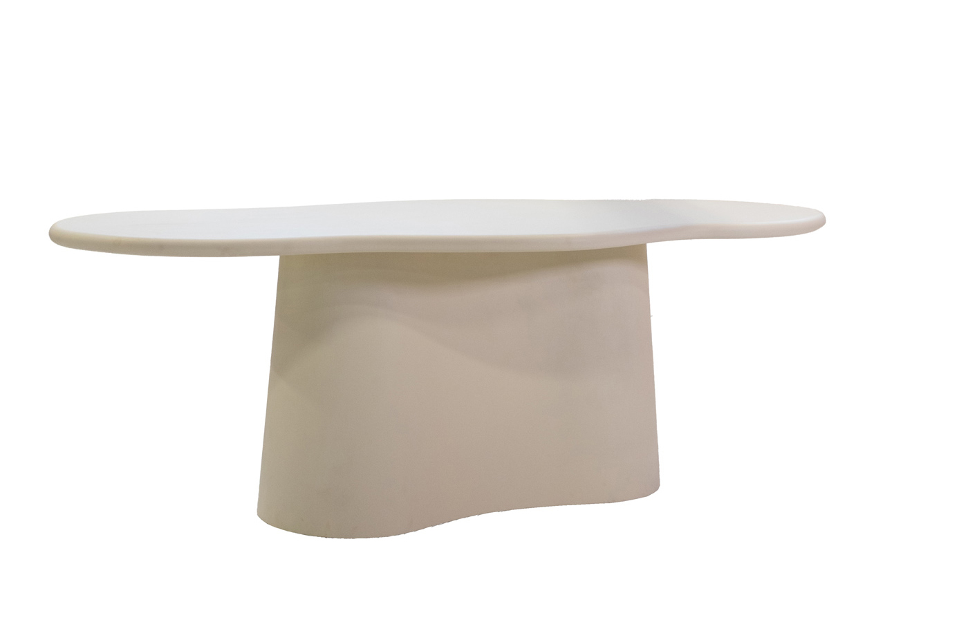Esstisch NORA organisch oval 260 x 110 cm beige Beton Ciré